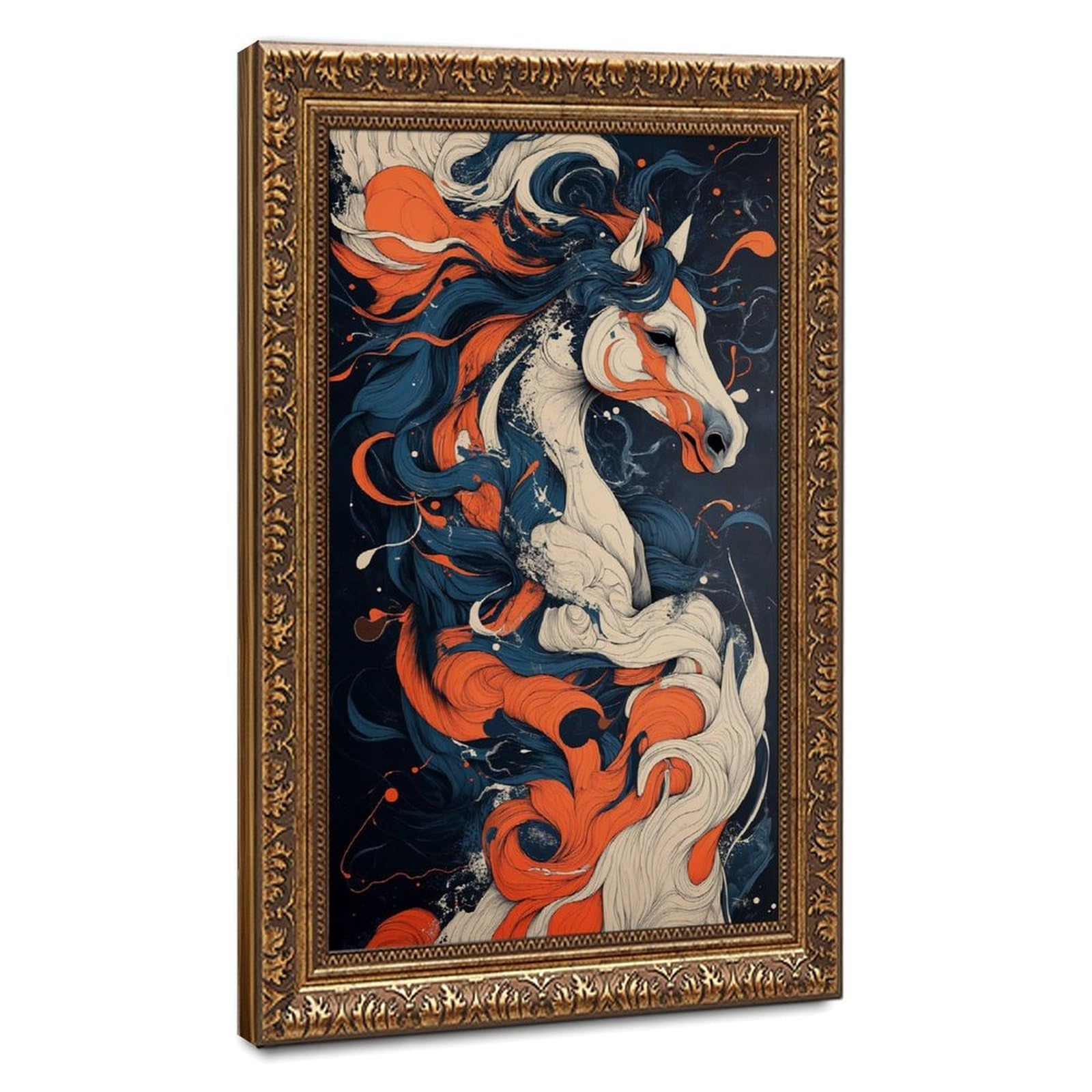 Bareronor Colorful Abstract Horse Canvas Poster Bedroom Decor Landscape Office Room Decor Gift 20" L X 30" W