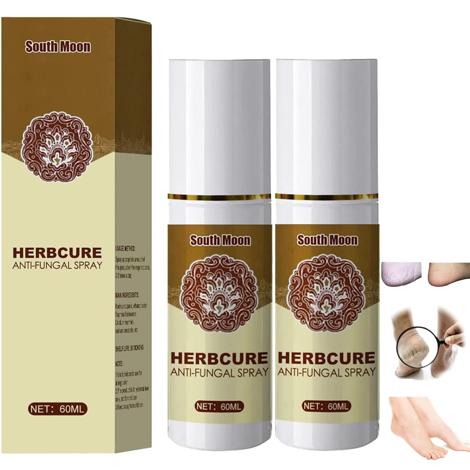 2pcs Medical Grade Fungal Combat Feet Spray, Fungus Foot Spray, Athletes Foot Treatment Spray, Safe and Gently Nourishing & Repairing, Can Be Used Anytime