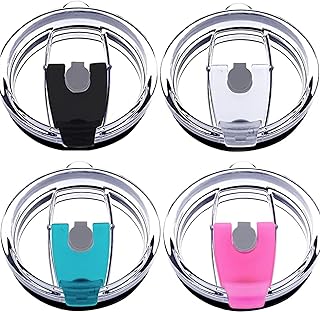 Tumbler Lids Spillproof 30oz,4 Pack Splash Resistant Lid for Beast,Juro,Ozark Trail,Rae Dunn,Atlin,Coffee Mug and More Coo...