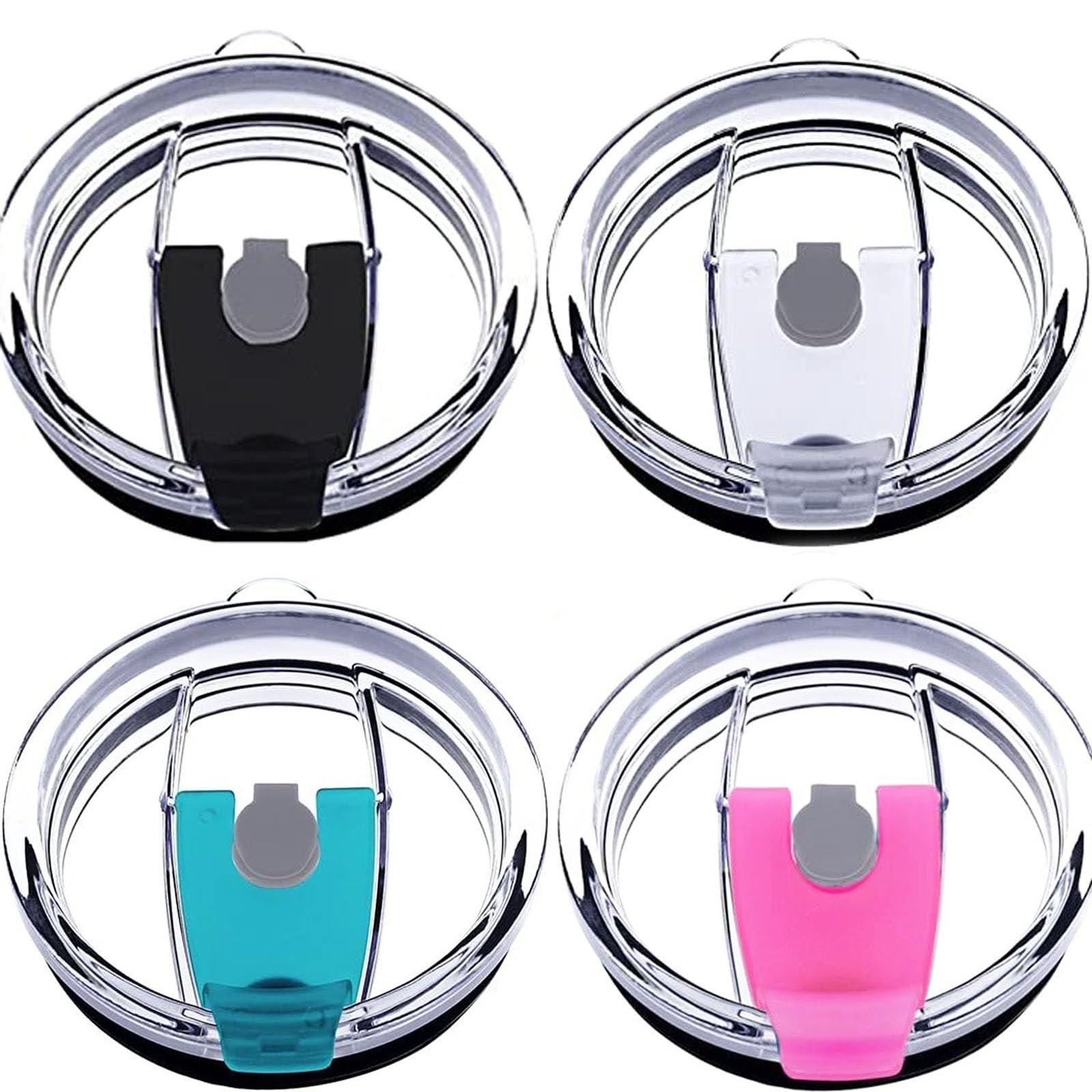 Tumbler Lids Spillproof 30oz,4 Pack Splash Resistant Lid for Beast,Juro,Ozark Trail,Rae Dunn,Atlin,Coffee Mug and More Cooler Cup,Covers for 30oz Tumbler (30OZ)