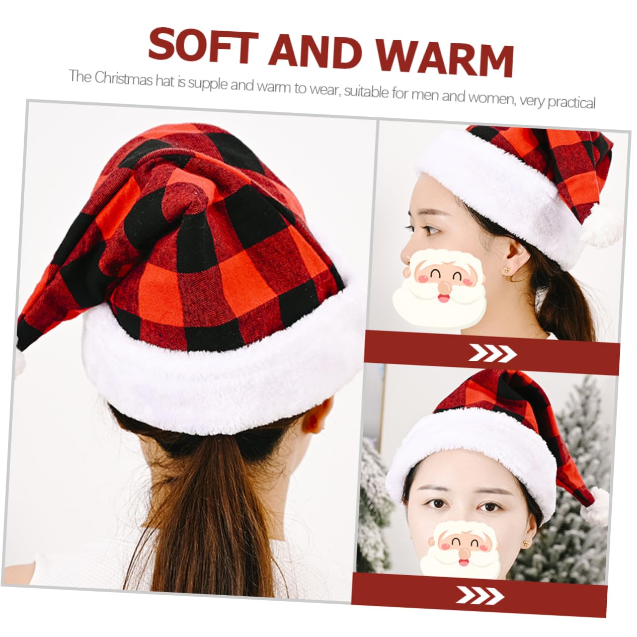 TOPBATHY 9 Stk Weihnachtsmütze Weihnachten Roter Hut Weihnachtsparty Liefert Weihnachtsfeier Liefert Damen Hüte Weihnachtskostüm Hut Gefälligkeiten Für Weihnachtsfeiern Polyester Baumwolle