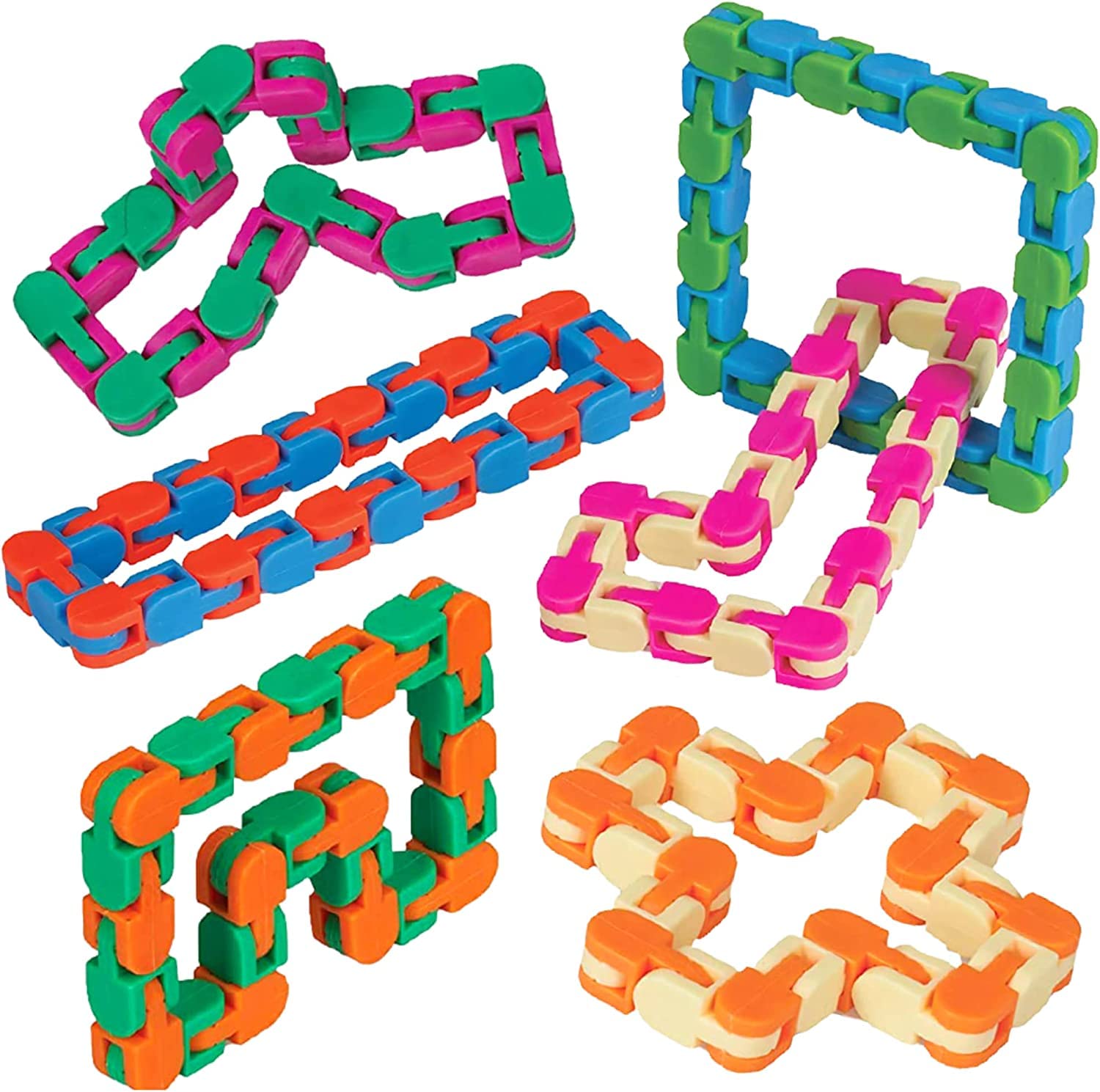 PULSBERY Toys 24 Links Wacky Tracks Snap Click Fidget Toys Set for Sensory Kids - Snake Puzzles Game for Kids Random Color Links(Kids Building Block Toys)(Multicolor) (Pack of 3) (B0BZWD1Z59) Amazon Price History, Amazon Price Tracker