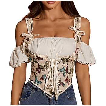 トップス washi corset leinwande Amazon.com: Kranchungel Plus Size Corset Women's Floral