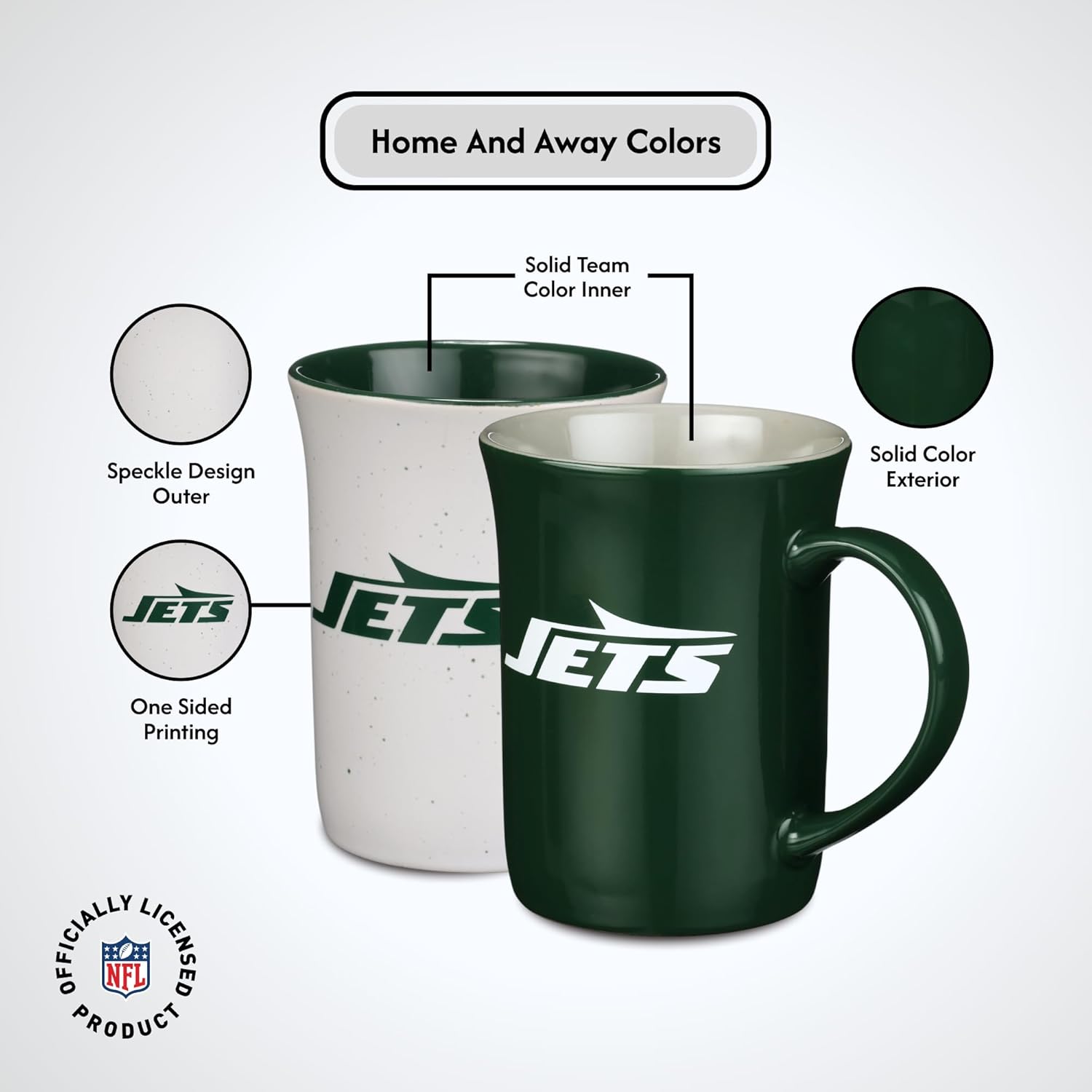 The Memory Company Officially Licensed NFL - New York Jets 2-Pack Home/Away Speckle Mug - Image 6