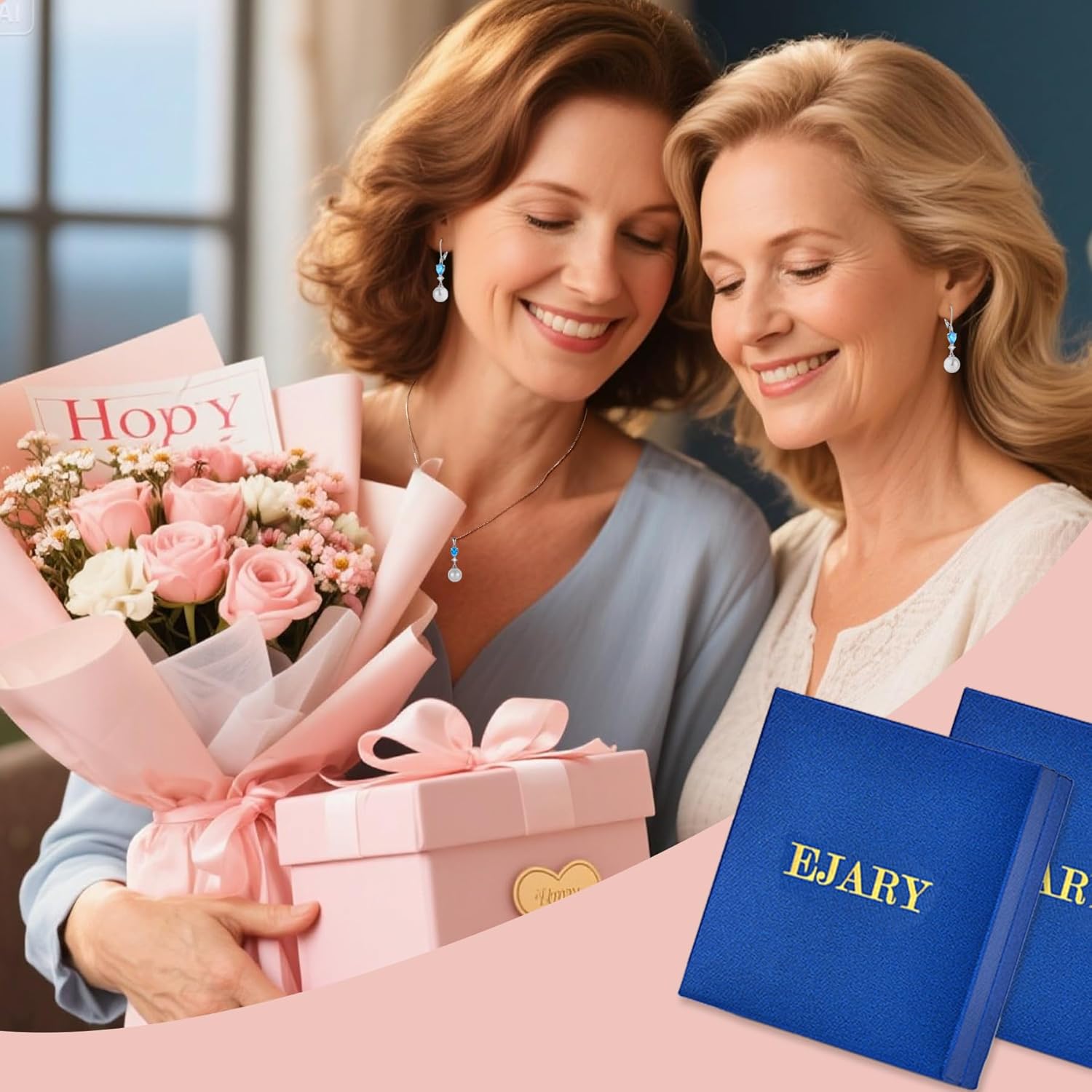 Pearl Earrings for Women 925 Sterling Silver Hypoallergenic Dangle Drop Earring - 10MM White Pearls with Birthstone Jewelry