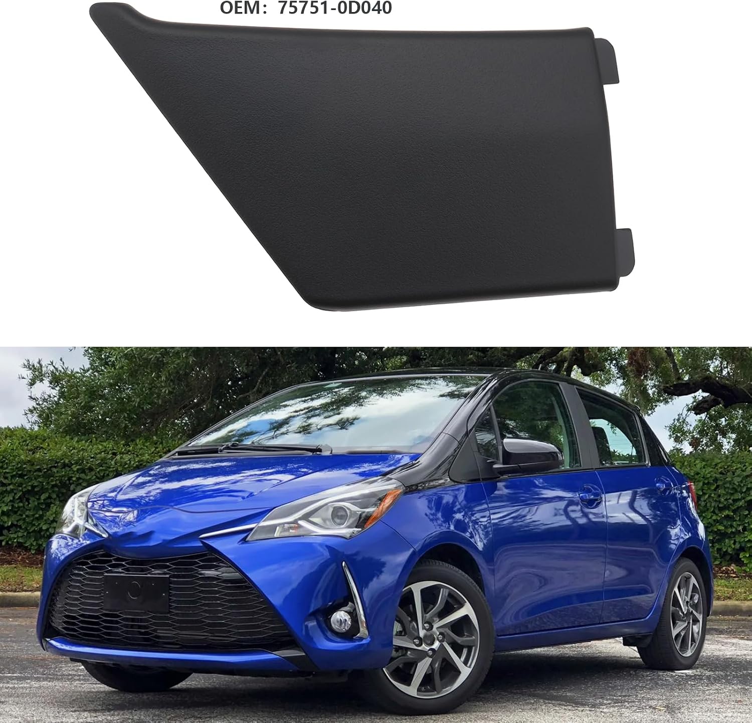 Car Front Right Door Window Frame Moulding 75751-0D040 Compatible with Toyota Yaris Mk3 2014-2018