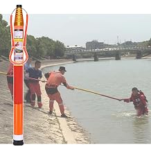 Telescopic Extension Pole 4-33ft,Pool Fiberglass Safety Rescue Pole for Struggling Swimmers, Portable Orange Emergency Lifesaving Rescue Equipment for Beach,YachtL1.25.5m/3.918ft