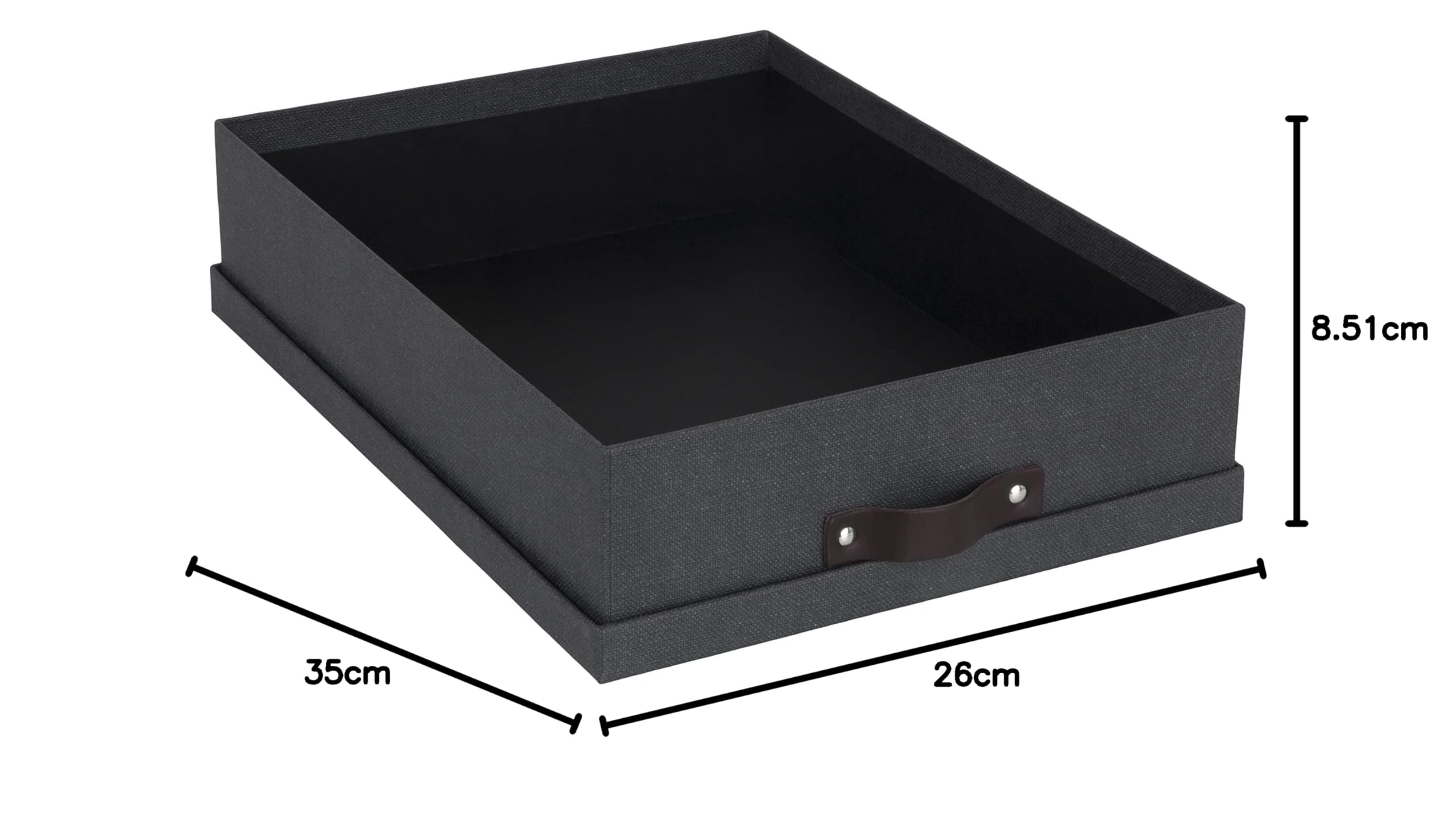 BIGSO OSKAR Dokumentenbox A4 – Aufbewahrungsbox mit Deckel und Griff – Schreibtischablage für Papier, Broschüren & Dokumente – Regal Aufbewahrungsbox aus Faserplatte und Papier – schwarz