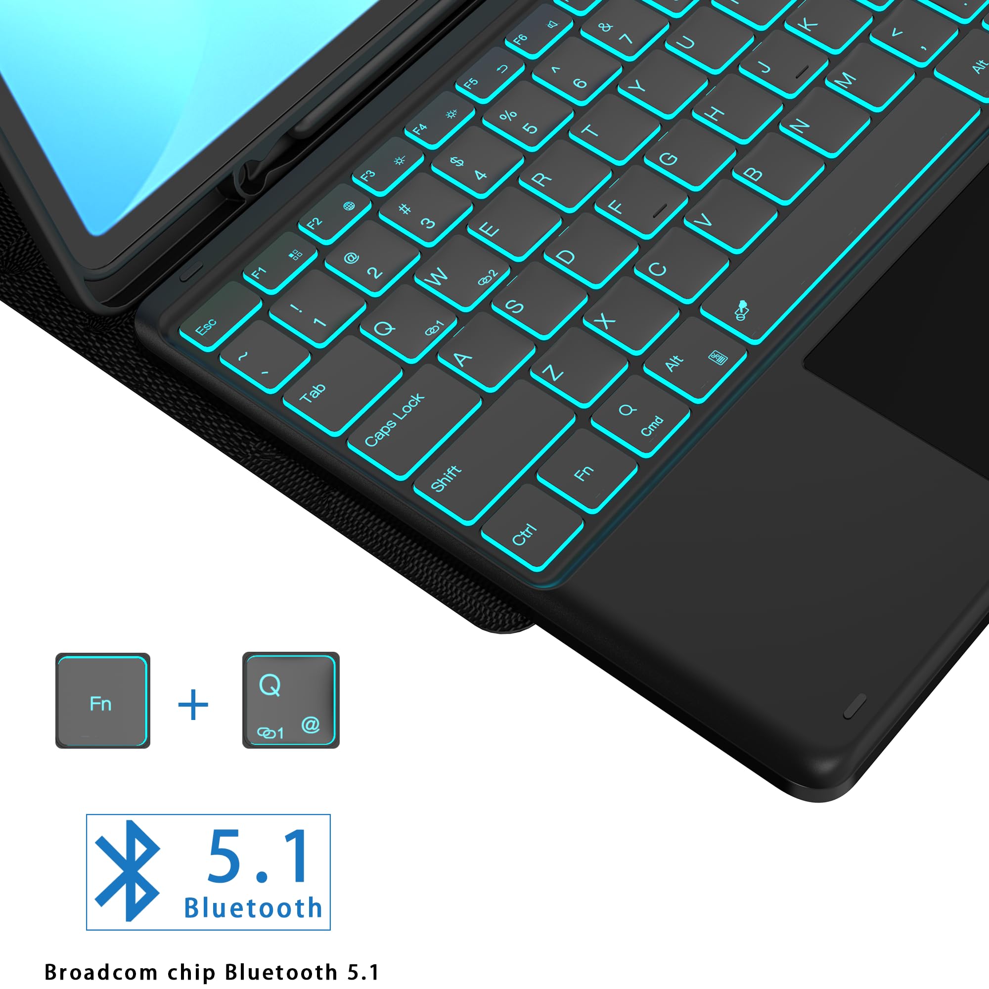 for Galaxy Tab S10 FE+ 13.1 inch Case with Keyboard - 7 Color