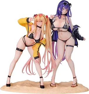 ジェントルメン ユナ＆サユリ 専用台座付き2体セット Illustration by Biya & K Pring ユナ全高約280mm/サユリ全高約230mm PVC、ABS製1/6スケールフィギュア