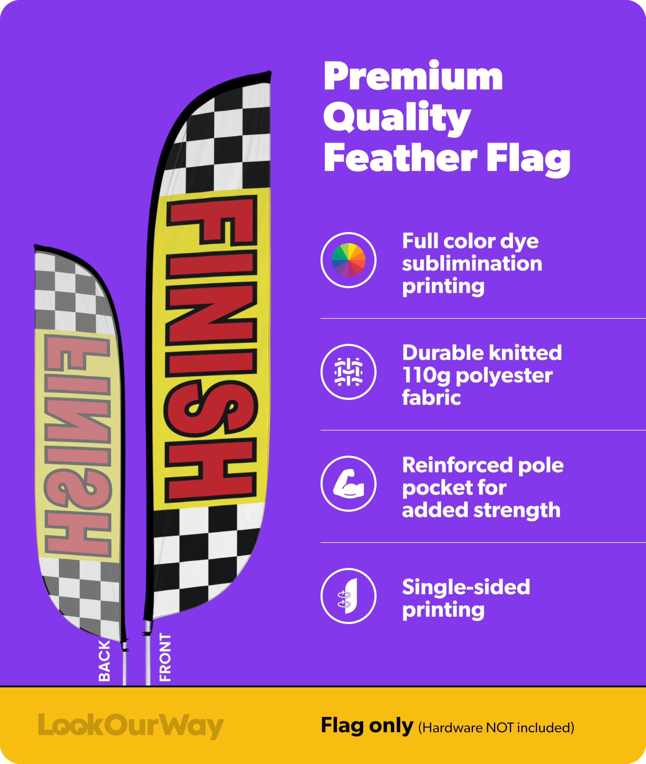 lookourway Karierte Feder Flagge, 12-feet