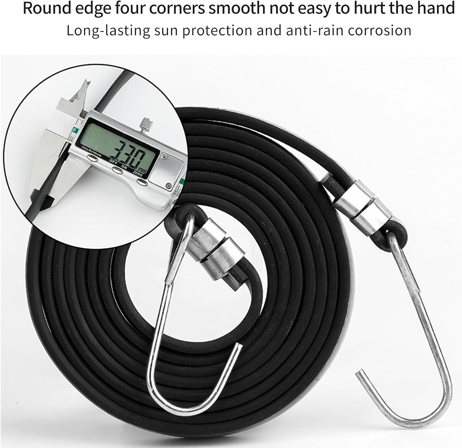 10pcs Wide Durability Rubber Bungees Strap with Metal Hook Elastics Tie Down Cord for Luggage Motorcycles Sport Gear Heavy Type Elastics Bungees Cord