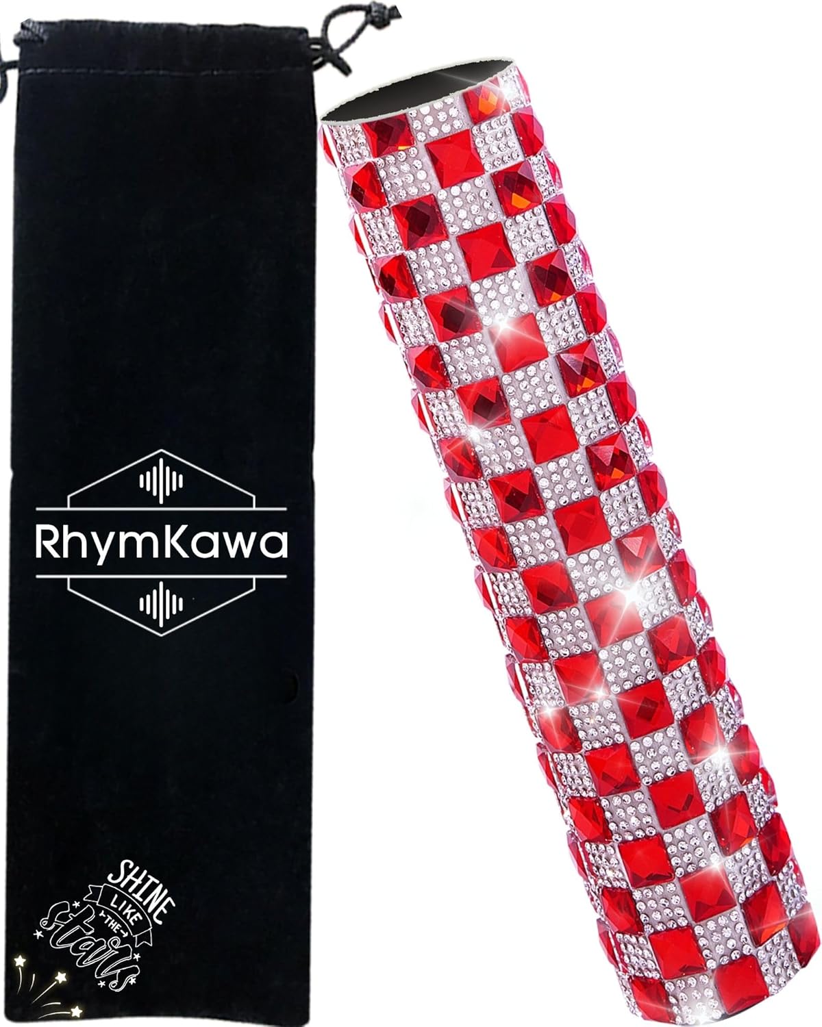 Rhinestones Microphone Cover for Wireless Transmittor Shuer SM58, Beta 58A, PG58 Sparkle Shining on Tour Shows, White Black