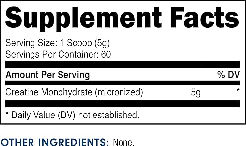 Miniatura 2 de Bucked Up Monohidrato de creatina micronizada pura para mujeres y hombres, fácil de mezclar y sin sabor, 0.18 oz por porción, 60 porciones, 10.58 oz