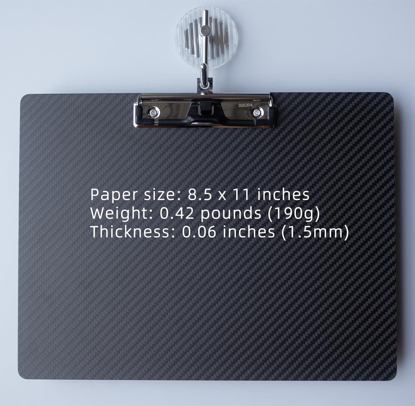 Klemmbrett aus Kohlefaser im Querformat mit Stifthalter, horizontales Klemmbrett 8,5 x 11,3 K, Twill-Seitenclip, A4/Briefgröße, ideal für Klassenzimmer, Restaurants, Arztpraxen, Zuhause, Schule