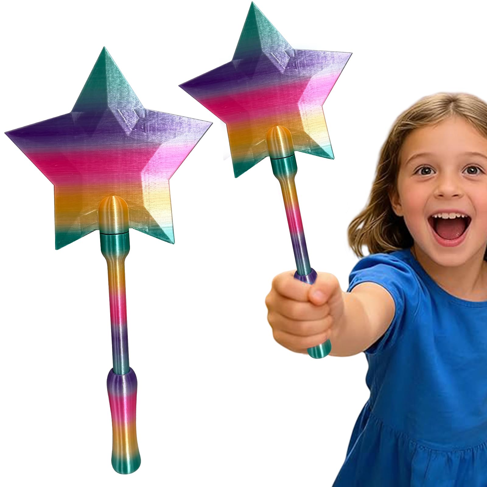 3D Printed Wand Tap To Pay 35cm/14in Magical Star Wands Contactless Payment Card Holder for Kids Adults Friends Holiday Birthday Gifts