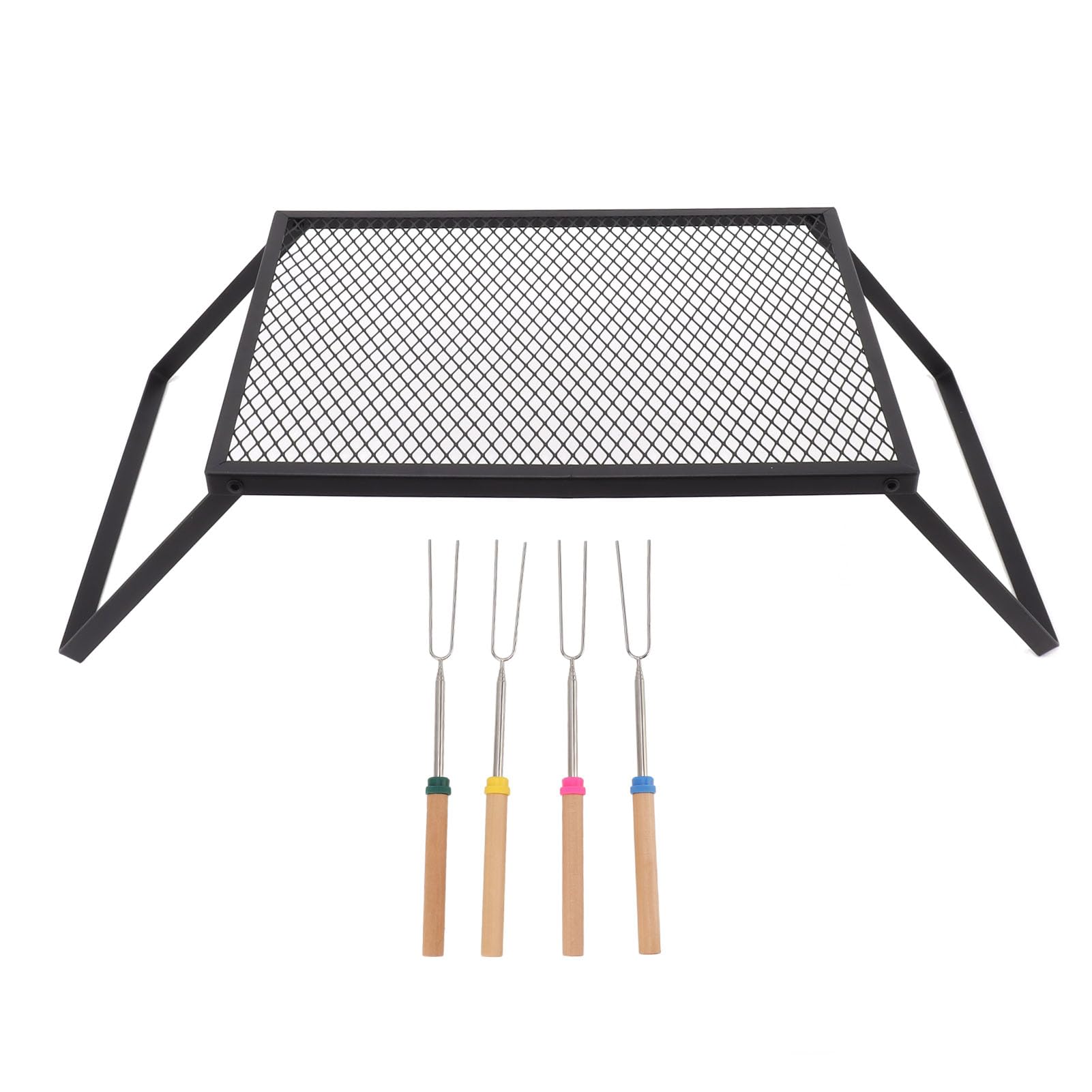 Parrilla de Campamento, Parrilla Plegable de Hierro para Fogata,