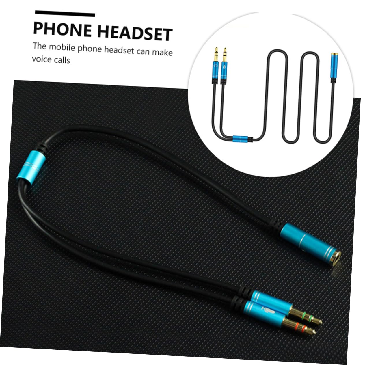 Mikikit 10pezzi Splitter Mic Audio Per Cuffie Jack Adattatore Per Smartphone e Computer Design Colori Blu e Versatile e