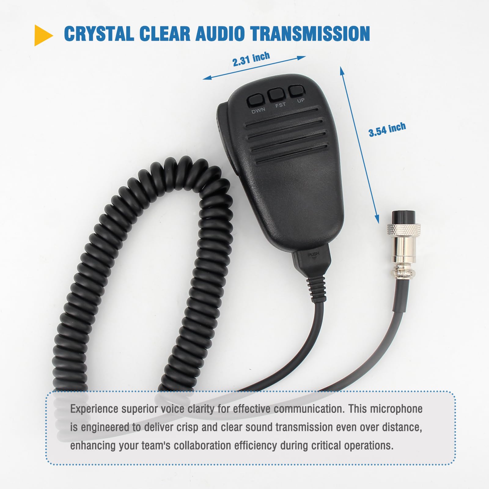 MH-31B8 Replacement Handheld Speaker Mic-Heavy-Duty 8-Pin Microphone Compatible for Yaesu FT-847 FT-2000 FTDX1200 FTDX3000 FTDX5000 Series Radios, Clear Sound & Durable Coiled Cord Radios — view 7