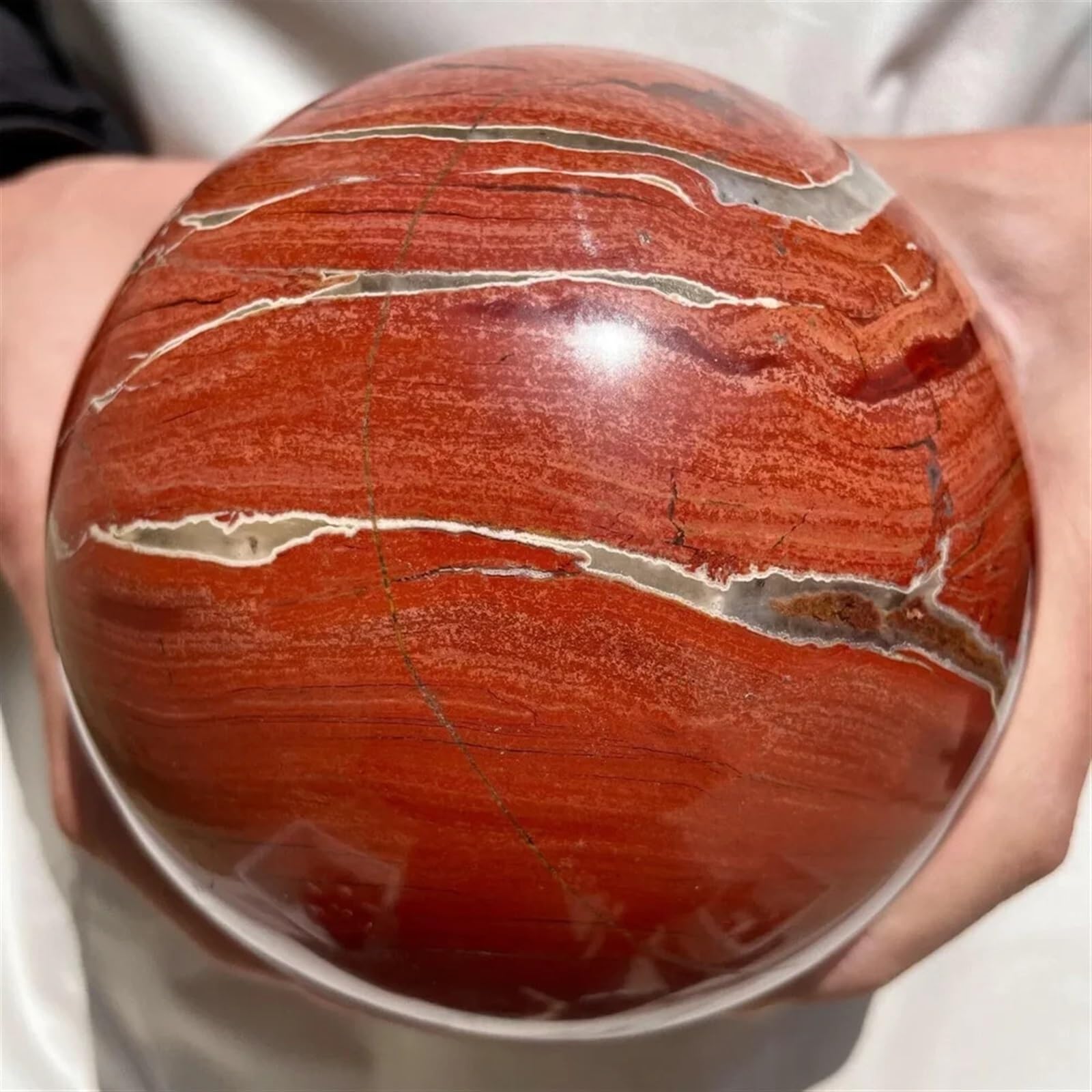 AARTERZZA Red Jasper Crystal Ball Stone Sphere Quartz Home Decor Ornaments (Size : 1.1-1.2kg)