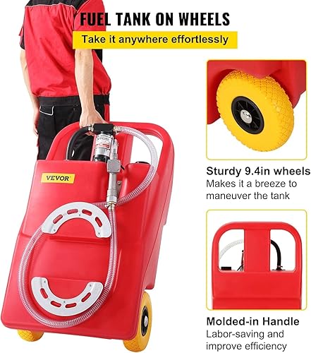 Miniatura 5 de VEVOR Fuel Caddy, 32 Gallon, Portable Fuel Storage Tank On-Wheels, with 12V DC Transfer Pump (for Diesel Only), Diesel Fuel Container for Trucks,
