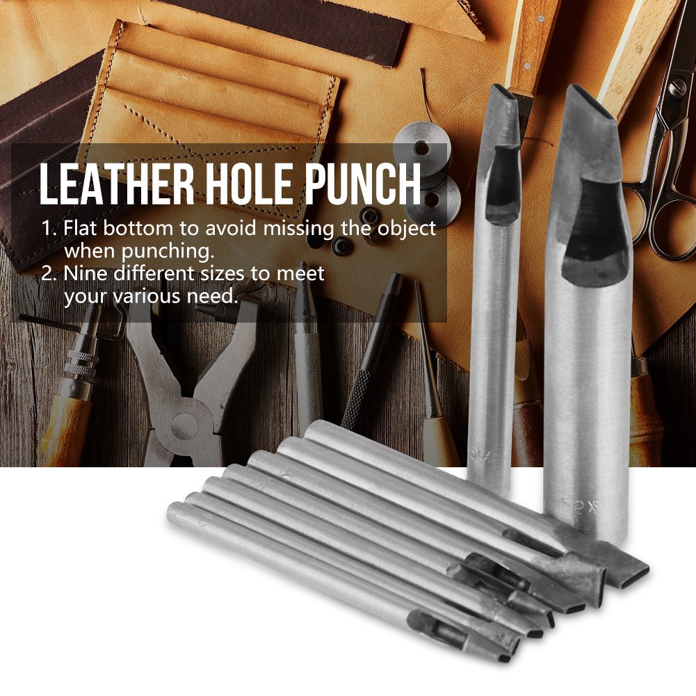 Pratico Set Di Punzonatrici Cave In Pelle Per Artigianato E - Foto 10
