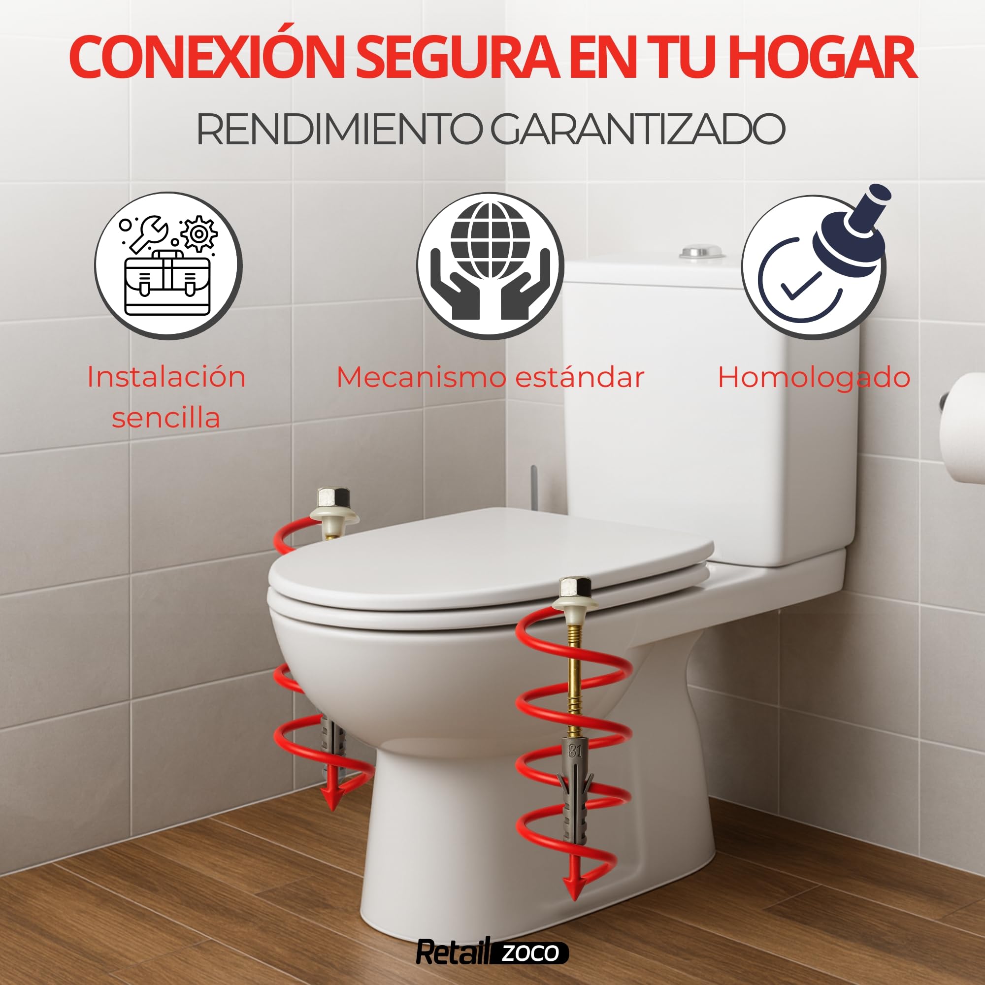 Tacos de acero inoxidable para inodoro y bidé de suelo con orificio vertical, Kit de fijación vertical para WC, Tornillo para bidé vertical, Acero Inoxidable, Pack de 2 tornillos
