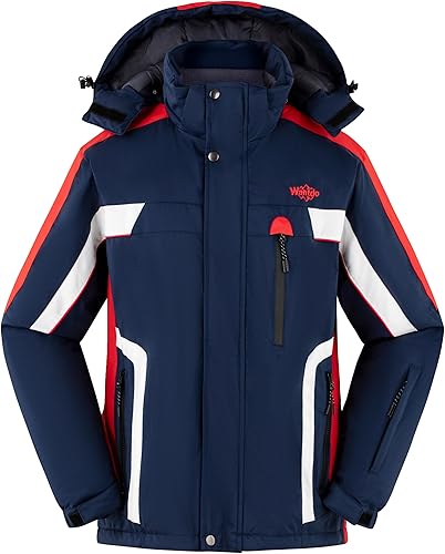 Wantdo Chaqueta de esquí impermeable de montaña para hombre cálida chaqueta de snowboard de invierno abrigo de lluvia para nieve Nieve