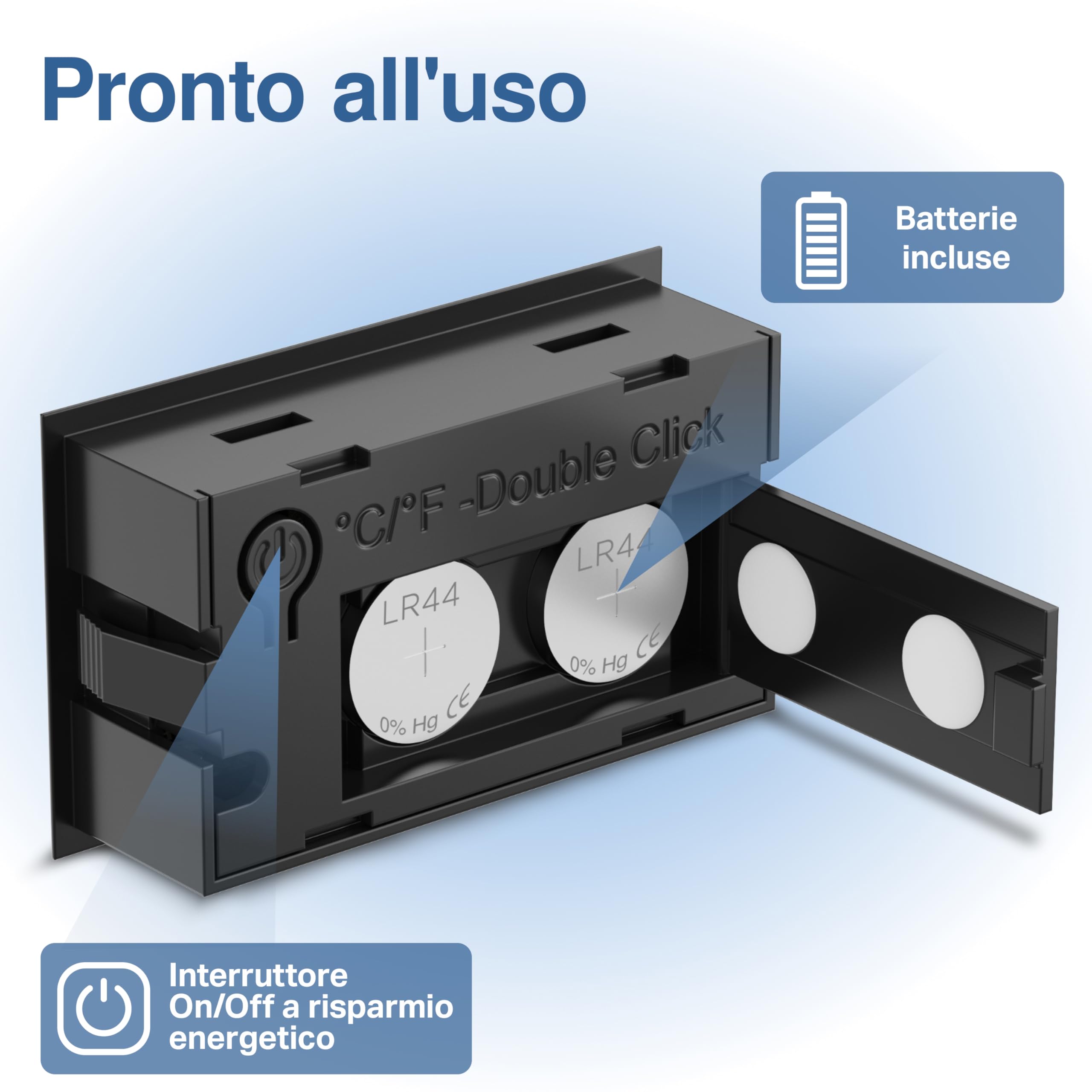 Mini termometro digitale igrometro: Misuratore di umidità interna preciso termometro piccolo temperatura umidità nero