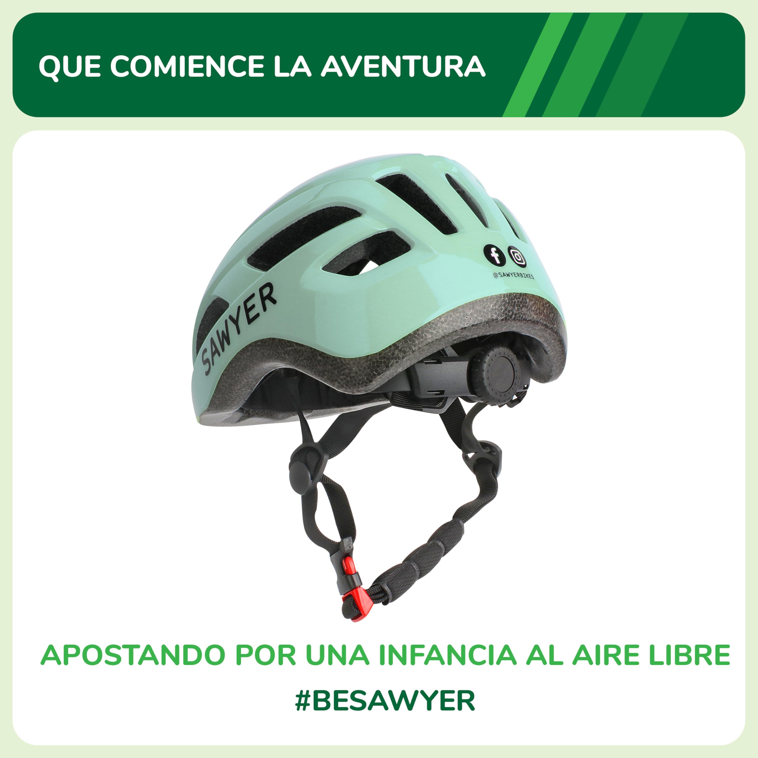 Sawyer Bikes Casco Infantil Ajustable Niños 2-10 Años