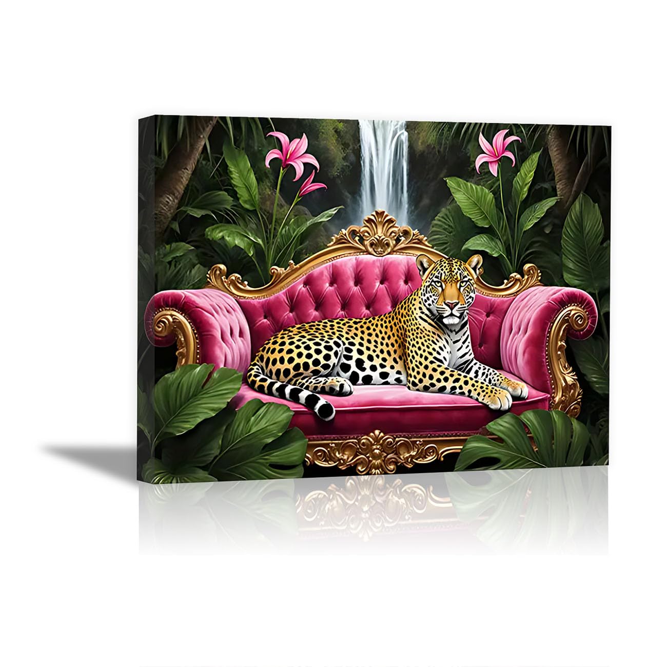 TODOAA Animal Wall Art lion Prints Pictures Abstract Sofa Leopard Family Picture Painting - Modern Wall Artwork for Gifts Bathroom Home Kitchen Office Decor(Brown 13)-40x60cm Framed