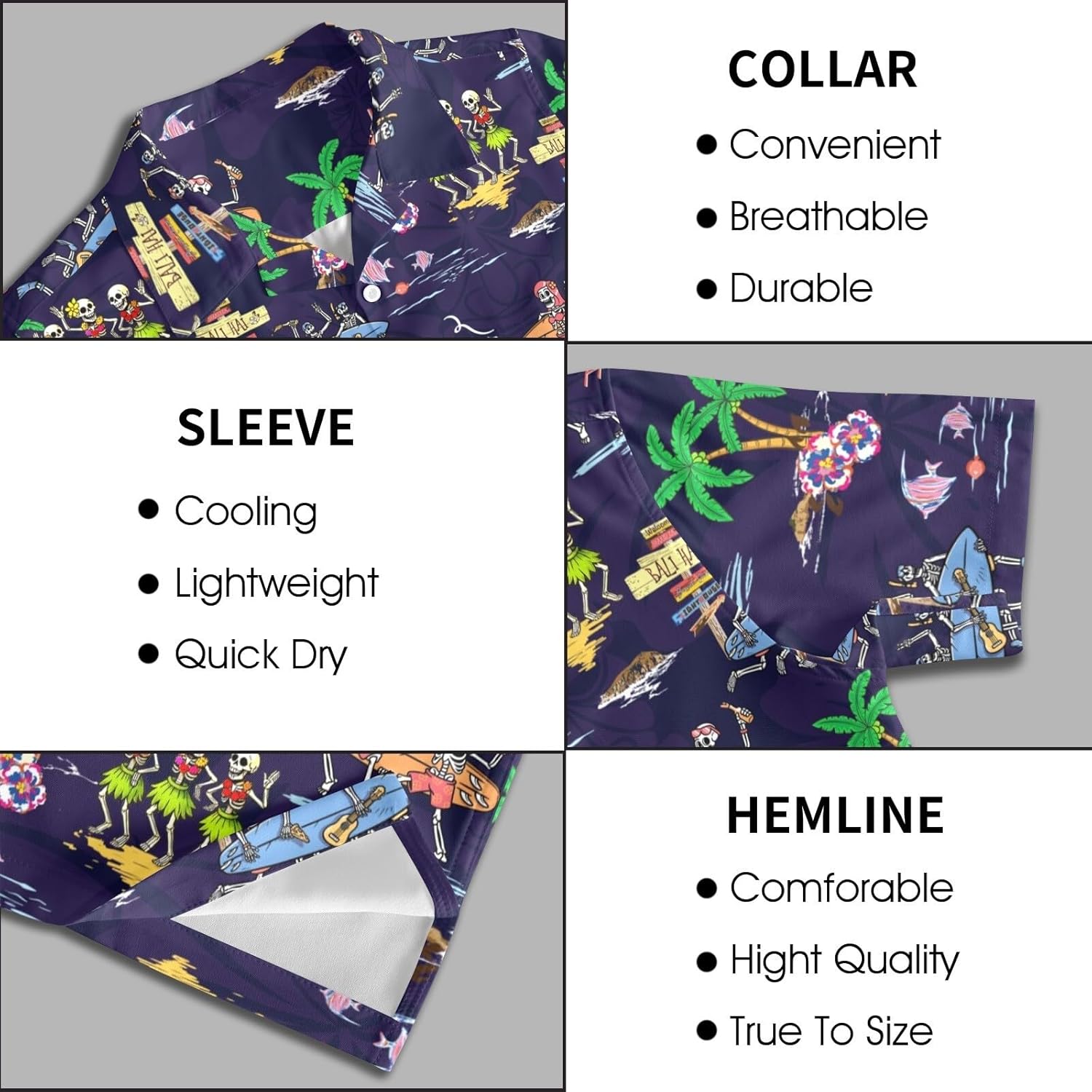 M YESCUSTOM Halloween Hawaiian Shirts for Men Big and Tall Button Down Shirt Funny Party Mens Rave Outfit - Image 6