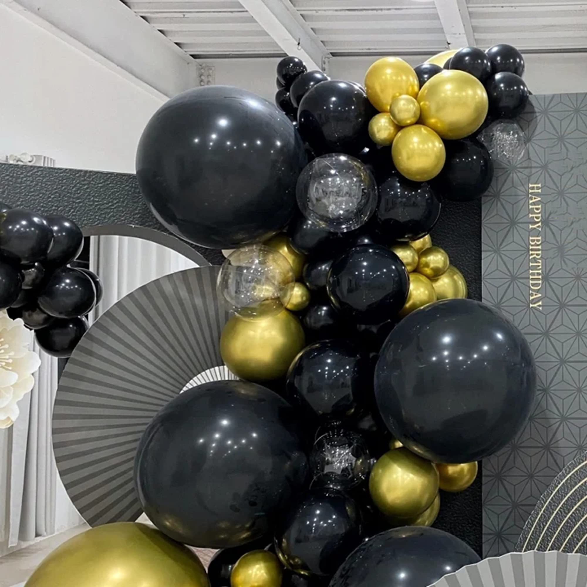 Palloncini Oro E Nero 70 Pezzi - Decorazioni Per Feste, Compleanni E Matrimoni - Foto 13