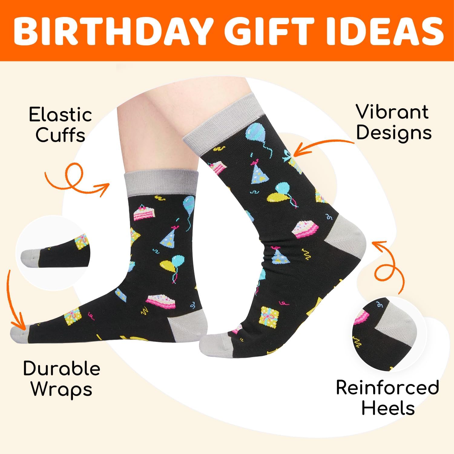 HAPPYPOP Birthday Gifts for Men Women - 67 62 71 72 77 81 91 1001Socks with Greeting Card - Image 3