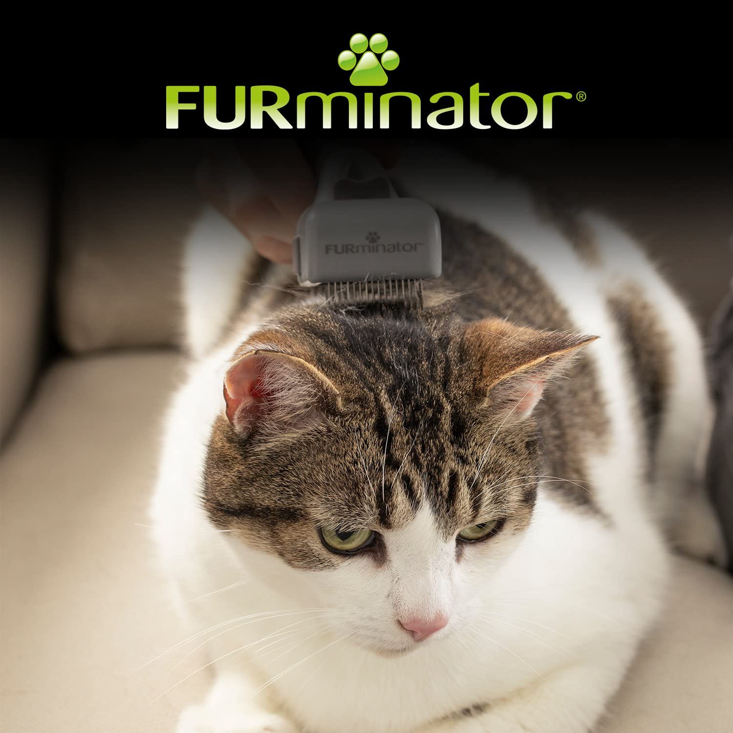 Furminator Verstellbare Striegelbürste für Hunde und Katzen – entwirrt das Fell sanft und sicher, transparent