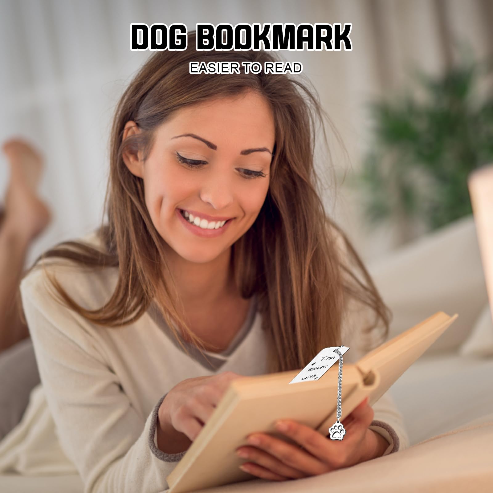 Book Marks Women, Dog Bookmark for Reading Women 2 Pcs Elegant Stainless Steel Bookmarks - Image 4
