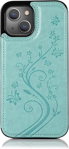 Miniatura 7 de Funda de teléfono para iPhone 13 de 6.1 pulgadas con protector de pantalla de vidrio templado y tarjetero con soporte para tarjetero, soporte para