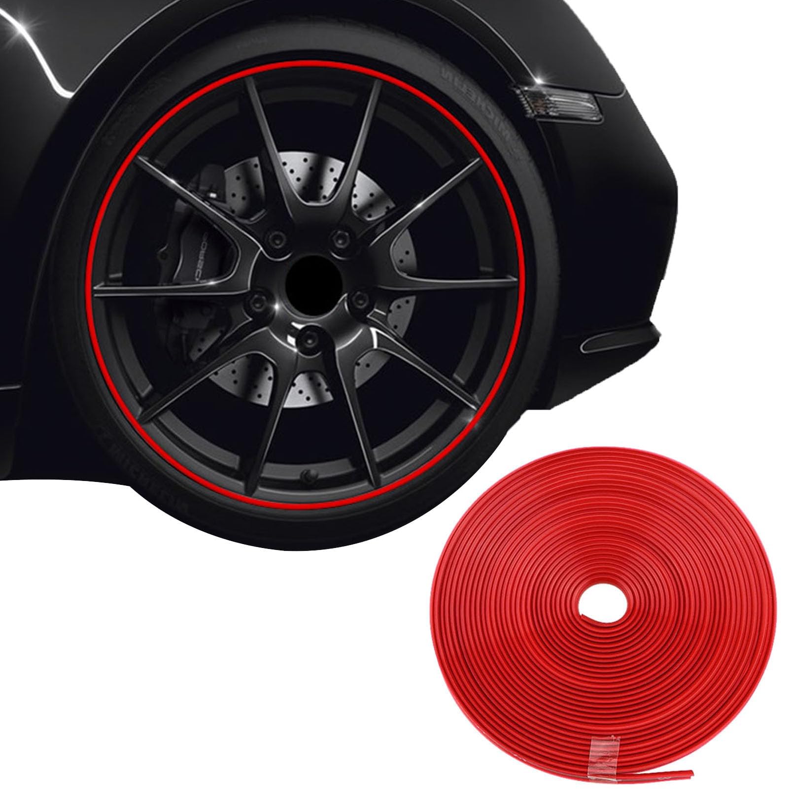 26FT Car Wheel Hub Rim Trim Tire Ring Guard Rubber Strip Protector Sticker NEW E - Foto 2