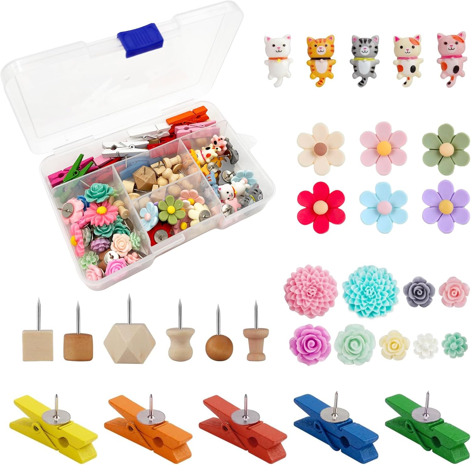 72-Piece Decorative Push Pins
