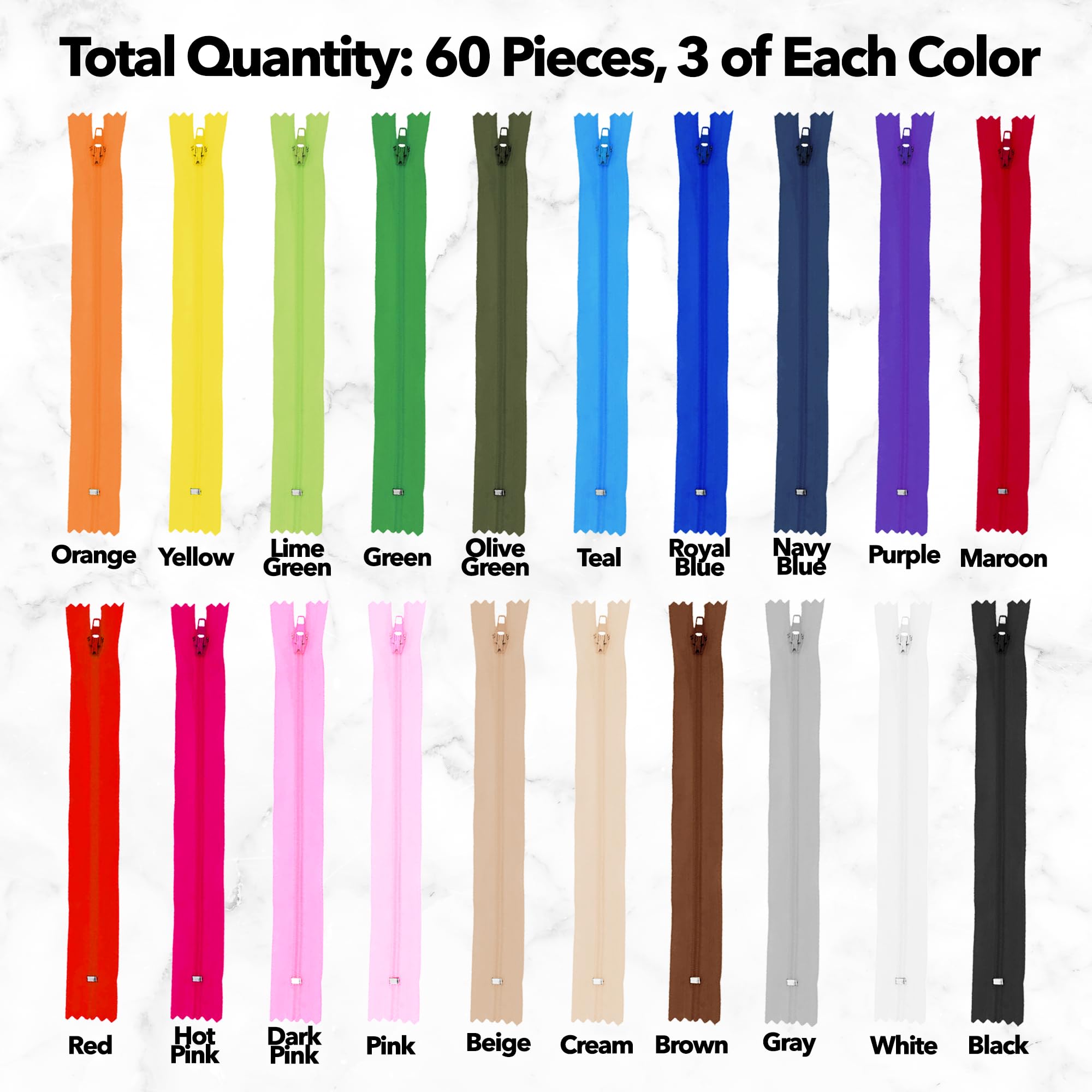 Amazon.com: Mandala Crafts 60 PCs Assorted Closed-End 22 Inch