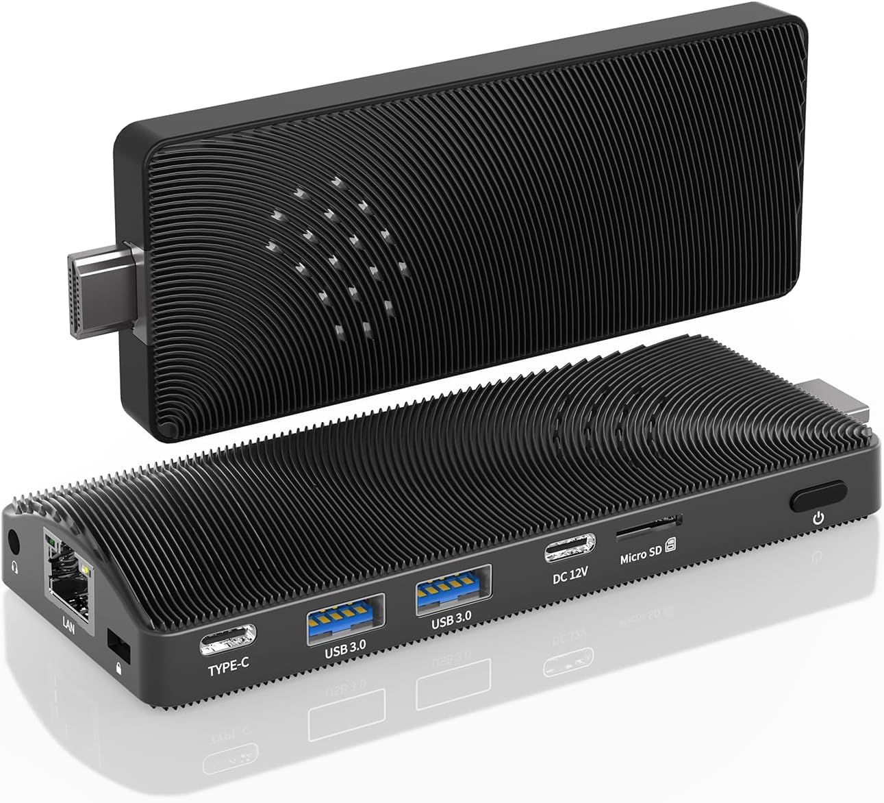 Fanless Mini PC Stick, Win 11 Pro Celeron J4105 8GB RAM 128GB eMMC Micro Desktop Computer, Full Functional Type-C, RJ45 Gigabit Ethernet 4K 60Hz, WiFi BT 5, HDMI 2.0 for Business, Office, IoT, Home-image-7