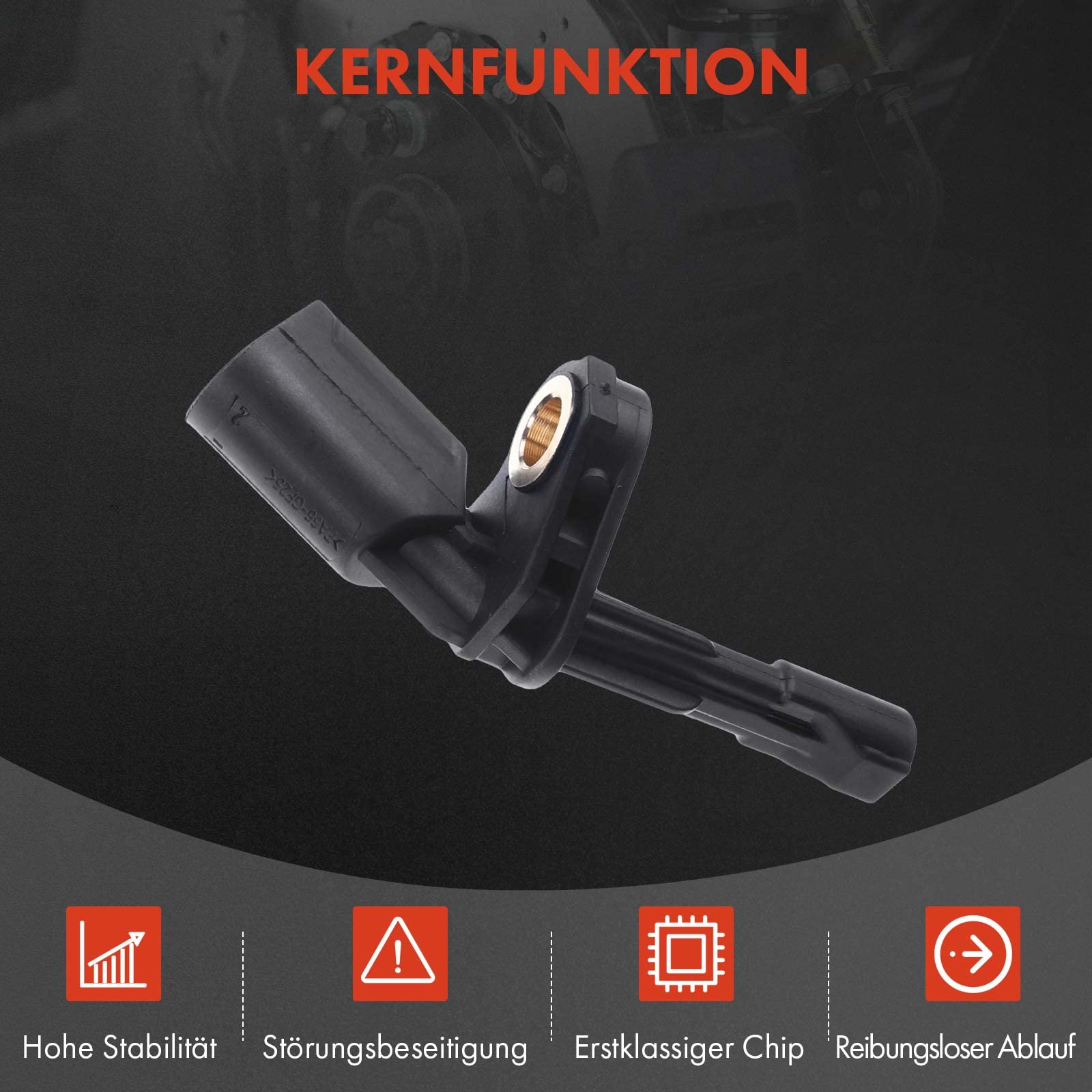 Frankberg 2 sensori ABS a 2 Poli per asse posteriore 1K0927807 | Compatibile con: Altaea XL 5P5 5P8, T.o.u.r.a.n 1T1 1T2, Golf VI Cabriolet 517, Golf Plus 521 5M1, O.c.t.a.v.i.a II 1Z3