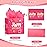 16 Pink Happy Birthday Gift Bag with Tissue Paper and Greeting Card for Party,Happy Birthday Gift Bag for Men Women,Gift Bags Extra Large(1 PCS Pink Hot Stamping)