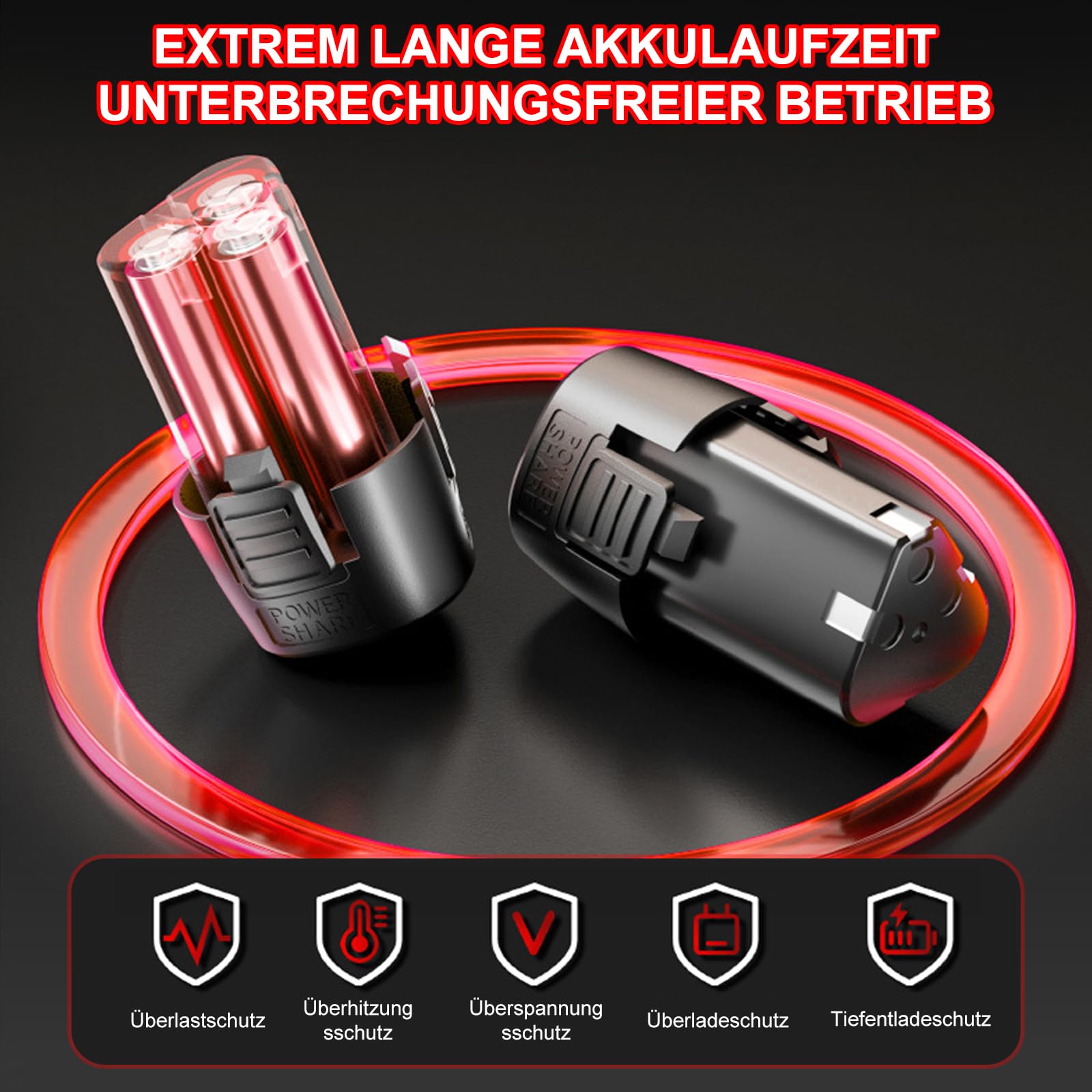 Akku Ratsche 3/8 Zoll, 12V 35N.m Elektrische Ratschenschlüssel mit 7 Steckdosen, 0-320RPM 2x1,5Ah Batterien & Schnellladung, LED-Licht, Akku Ratschenschrauber für Autos, Möbel