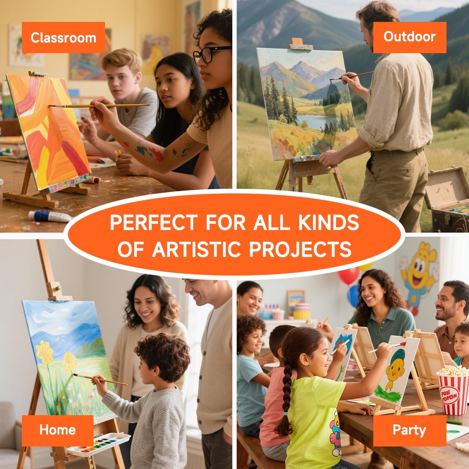 Shuttle Art 36 Pack Canvas for Painting, 5x7 & 8x10 Inch(18 of Each), Primed, 100% Cotton Blank Canvas Boards for Painting, Ideal Art Supplies for Kids Adults Artists Acrylic Oil Painting - Image 8