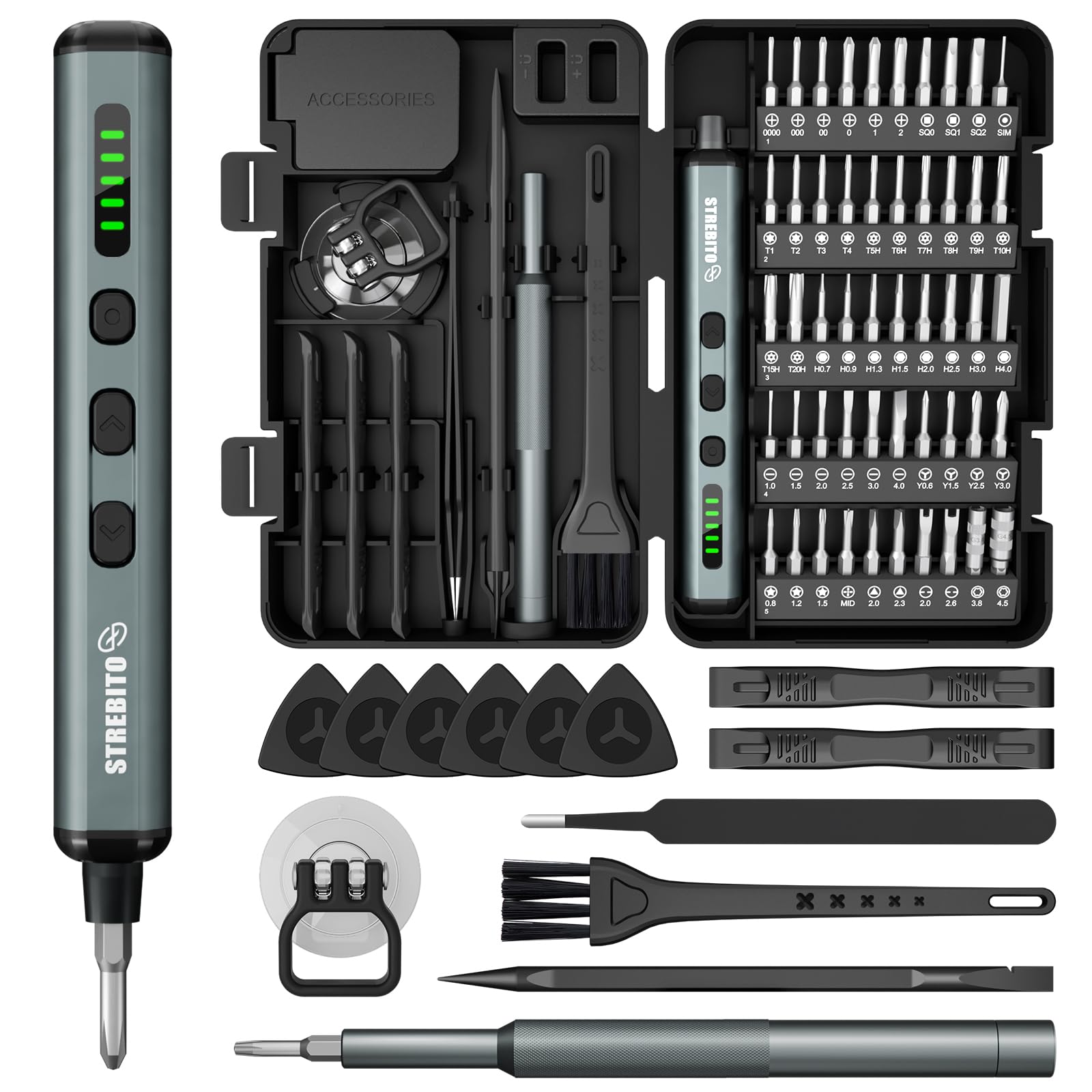 STREBITO Electric Screwdriver, 67 in 1 Mini Electric Screwdriver