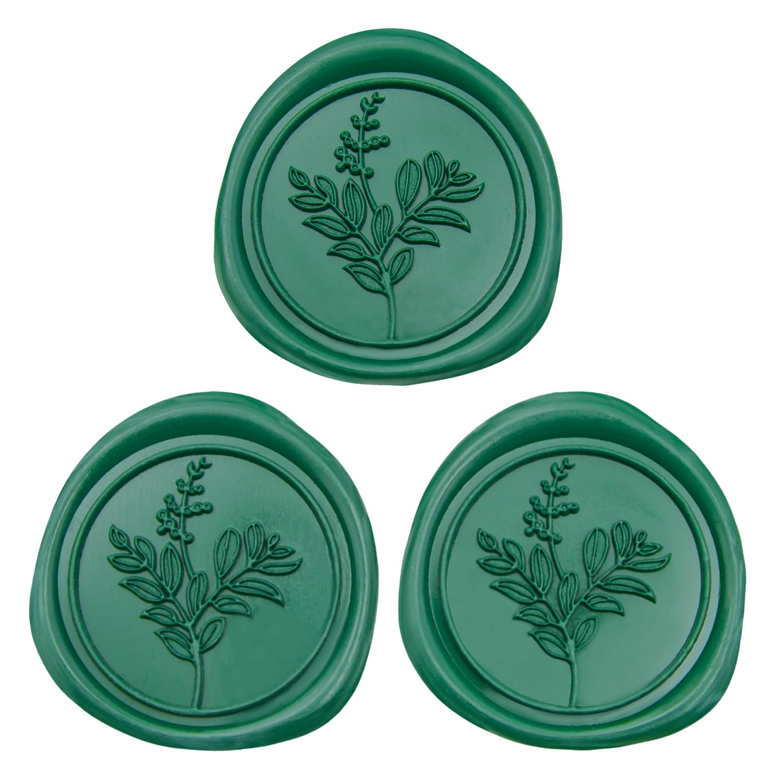 Uwilowe 60 Pcs Emerald Green Wax Seal Stickers, Wedding Invitation Accessories Envelope Stickers - Self Adhesive Envelope Seals, Peferct for