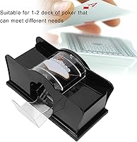 Vista 4 de Barajador manual de cartas de 1-2 barajas para blackjack, póker, silencioso, manivela, equipo de casino máquina barajadora de cartas para jugar a