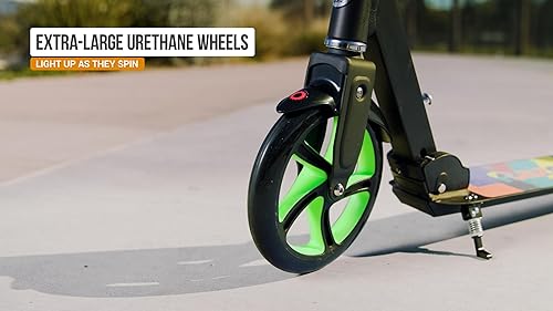 Miniatura 3 de Razor Patinete A5 Lux Kick para niños de 8 años en adelante, ruedas de uretano de 8 pulgadas, acabado anodizado con colores y gráficos llamativos,