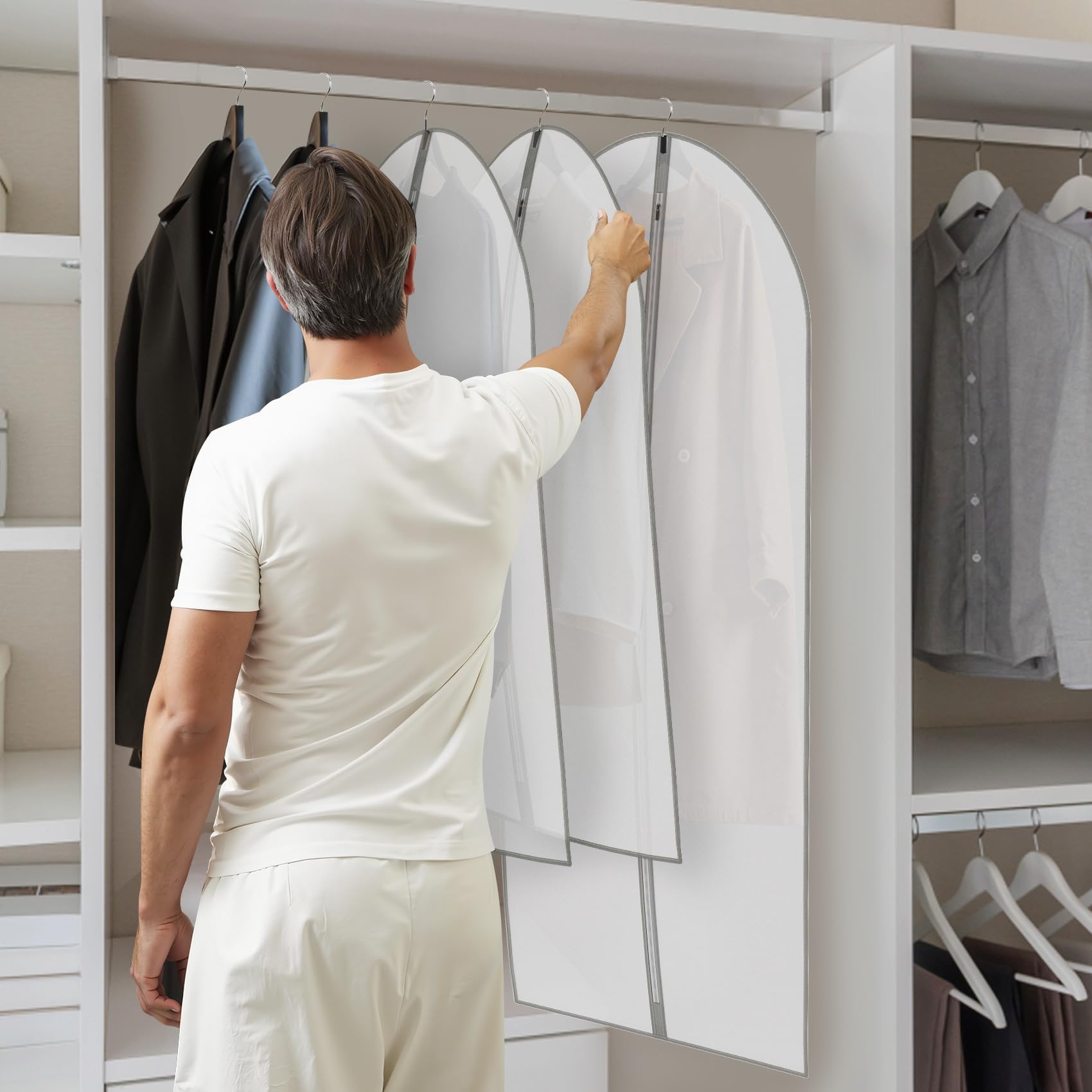 Sacchetti sottovuoto salvaspazio per abbigliamento, viaggi, trapunte, coperte, cuscini, biancheria da letto (trasparente, confezione da 12)